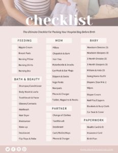 Hospital Bag Checklist Birth